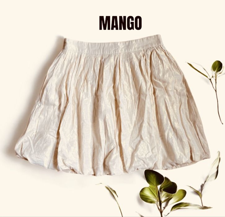 Spódnica bawełniana Mango na zimę plisowana rozkloszowana kolor M/L