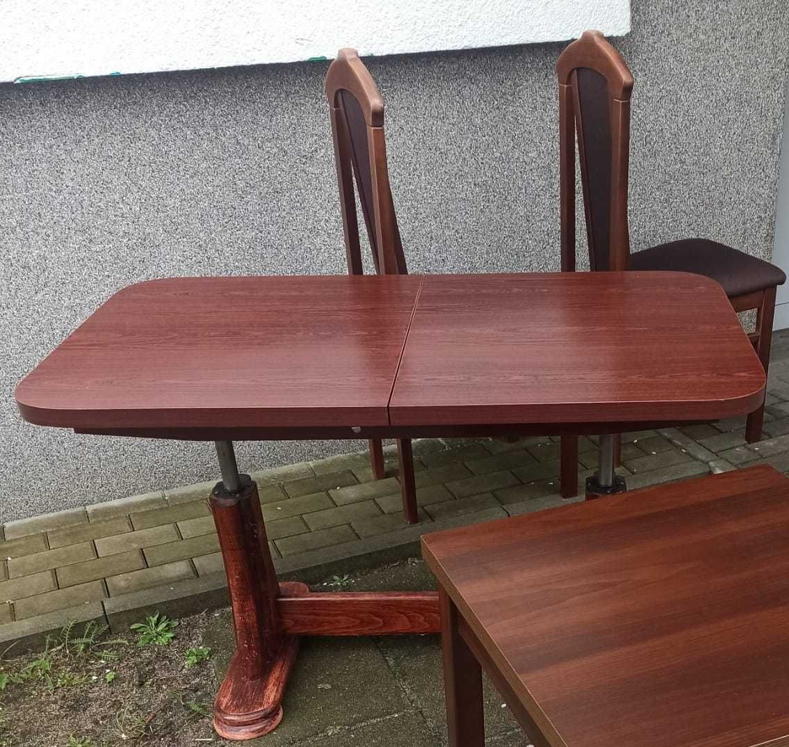 stół rozkładany + 6 krzeseł z drewna litego