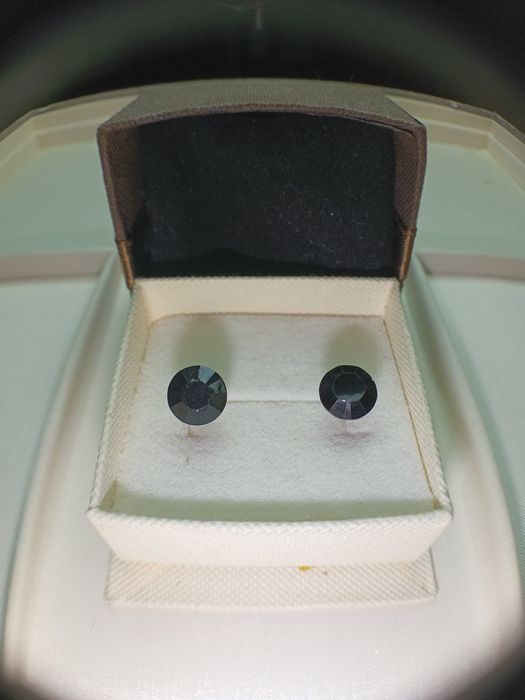 NOWE srebrne kolczyki sztyfty 925 czarne oczko
