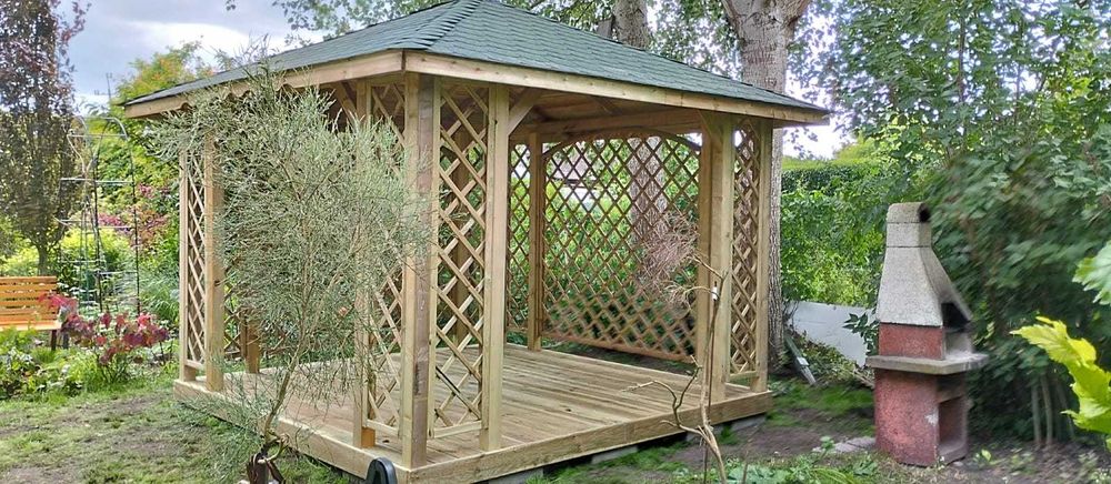 Altana drewniana ogrodowa Marysia 300 x 300 cm Słupy 7 x 7 cm