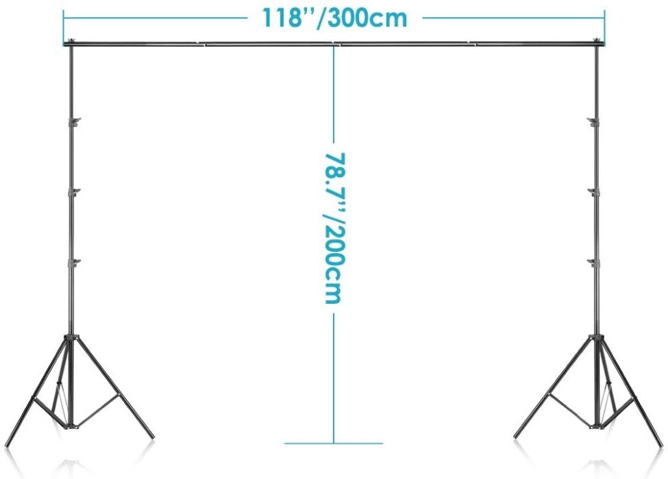 Kit de Estudio fotografia 3x2M com 3 fundos 2,8x1,8M, mala NOVO