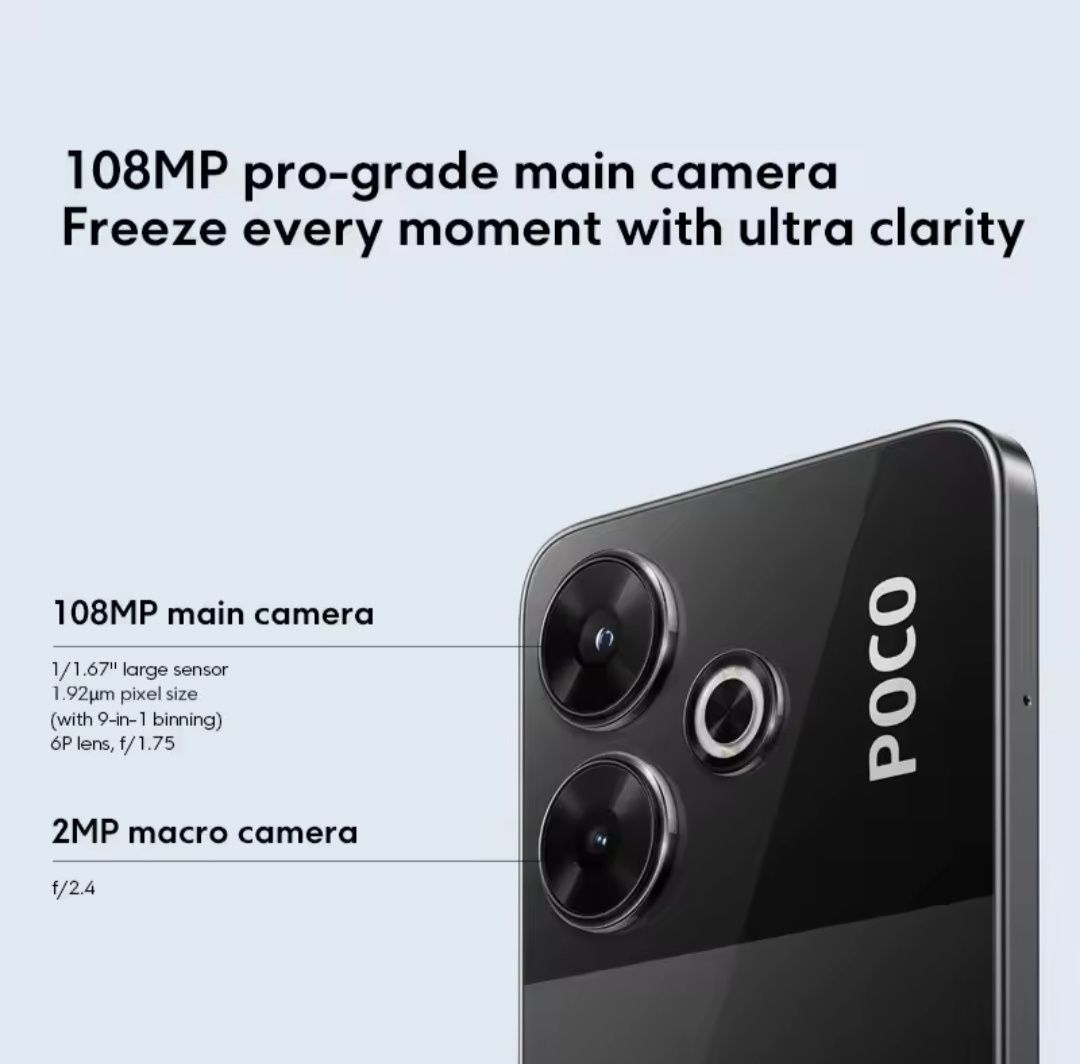 POCO M6 Global Version 8/256 GB Media Tek G91 Ultra, 5030 мАч (чёрный)