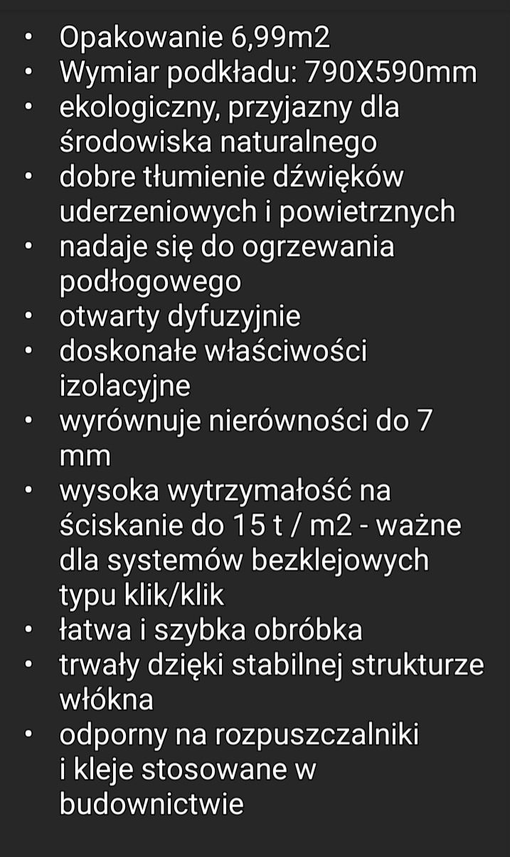 Podkład pod panele 1 paczka