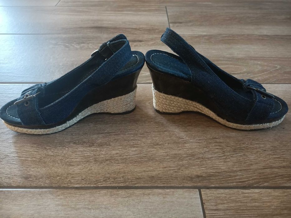 Buty espadryle sandały na koturnie jeansowe Reserved 39
