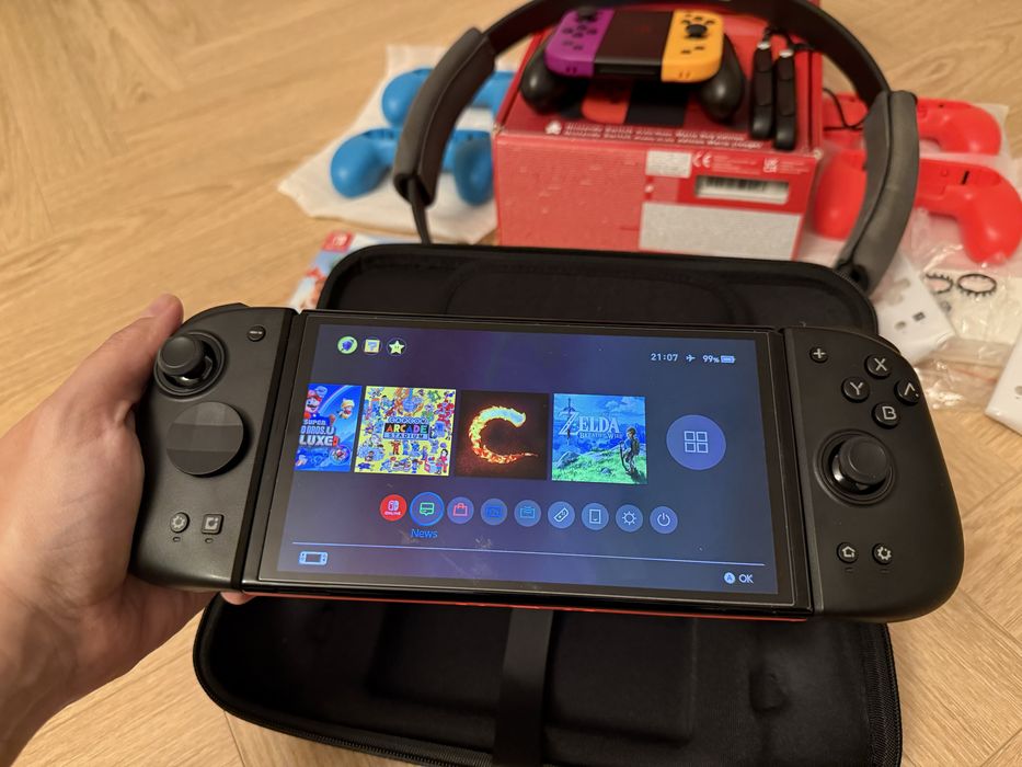 Mega zestaw | Konsola Nintendo Switch Oled 1.5 TB CFW + tona dodatków