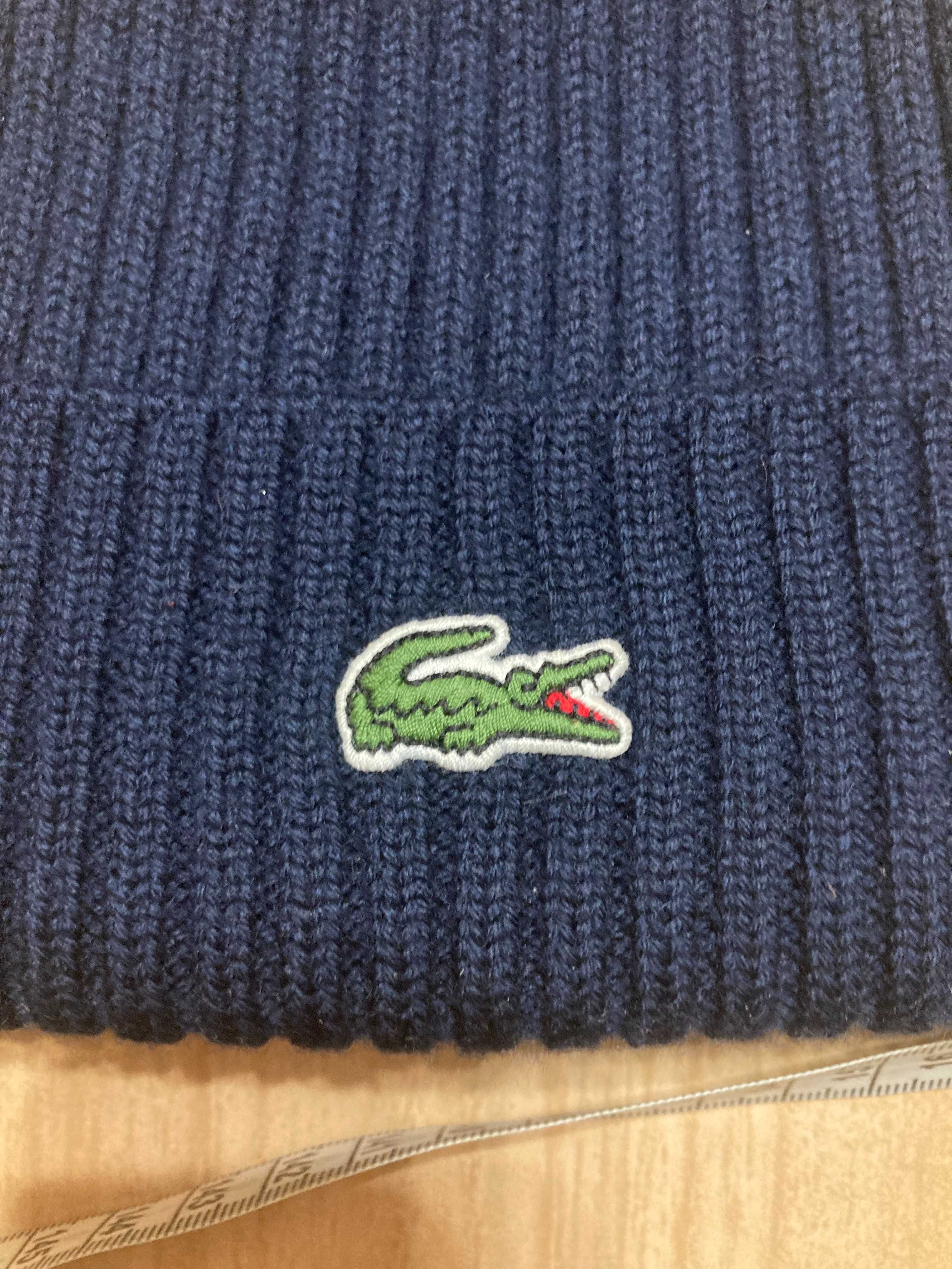 Шерстяная шапка бинни Lacoste. Размер универсальный