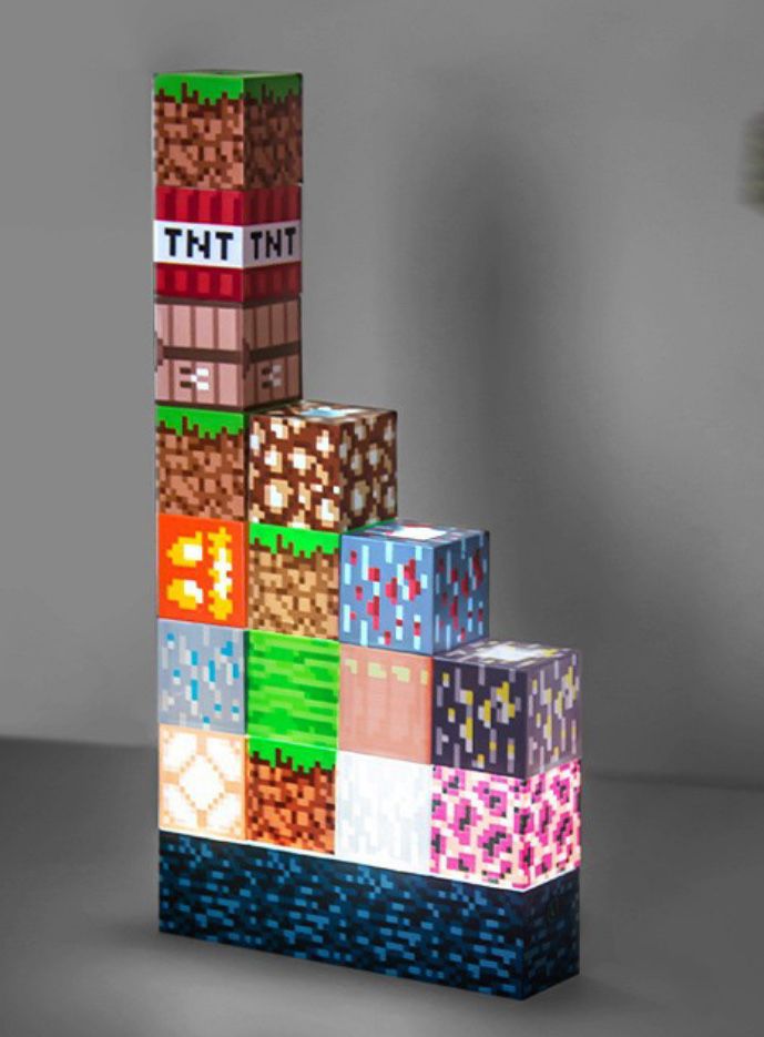Світильник Minecraft Block 16 блоків, дитячий нічник, конструктор