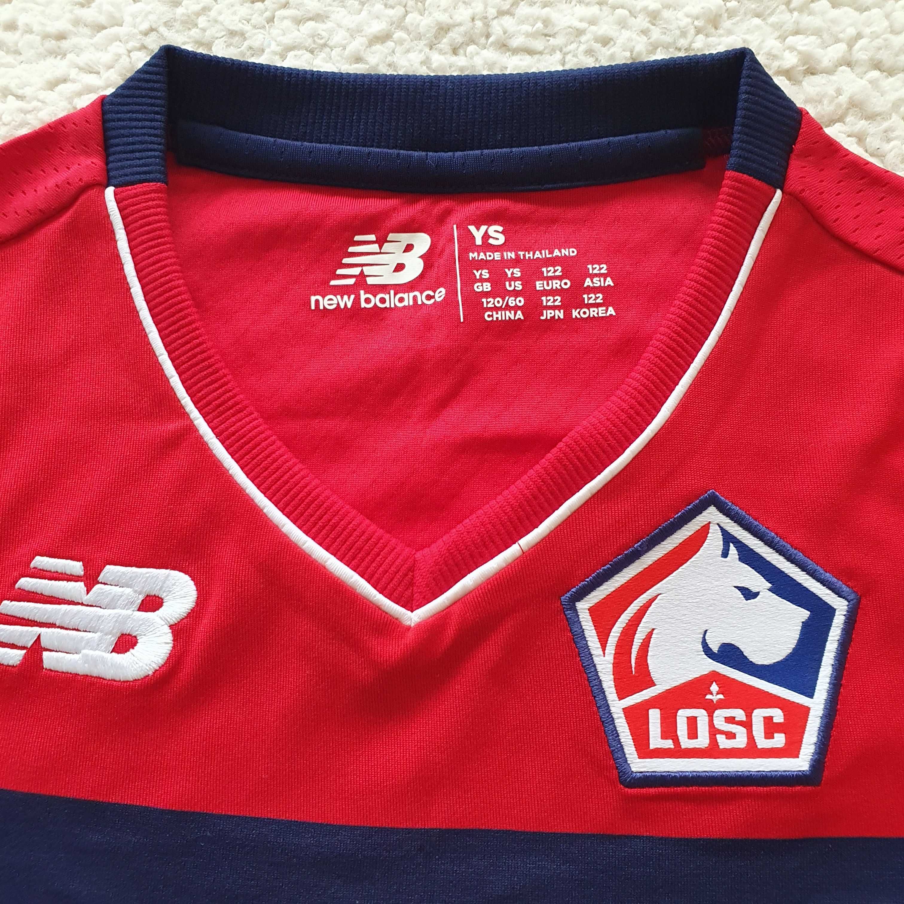 T-shirt de criança New Balance Losc Lille equipamento, nova, S 122 cm