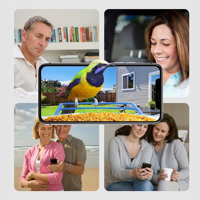 Smart Karmnik Dla Ptaków Kamera Solarna Wifi Full HD