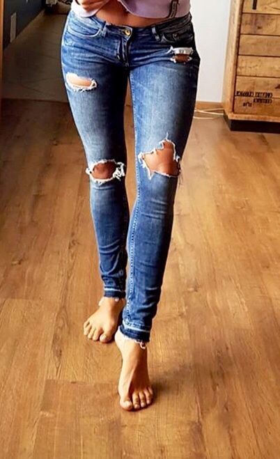 Rurki h&m jeansy dziury