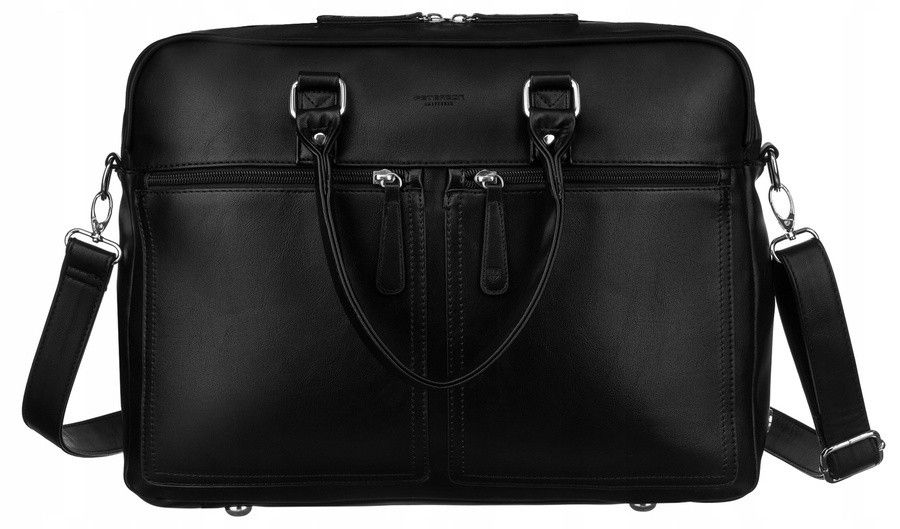torba na laptopa do 14 cali wykonana ze skóry ekologicznej - peterson