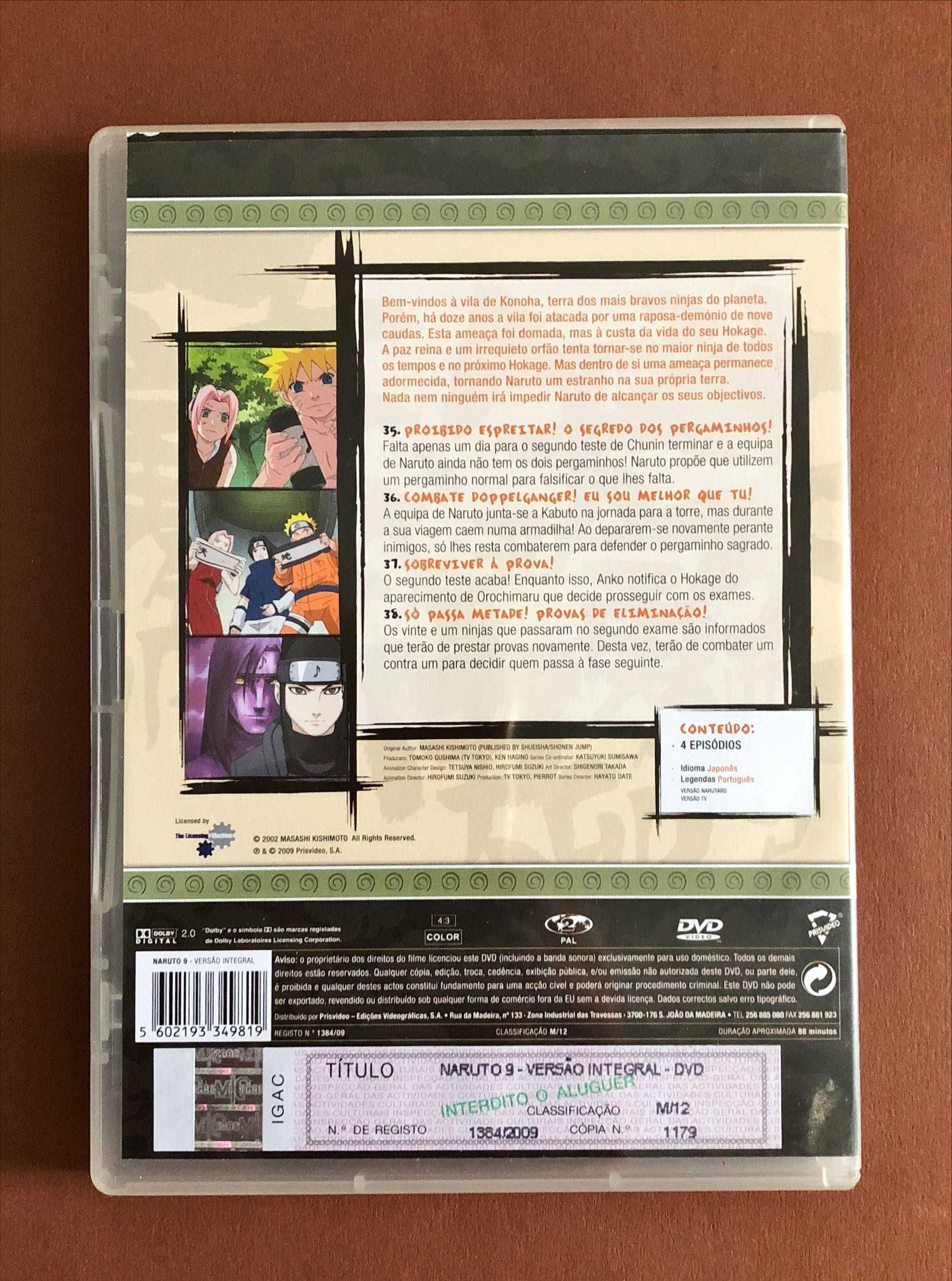 SÉRIE DVD Naruto [24€ cada] Série 1 e 2 Versão Integral