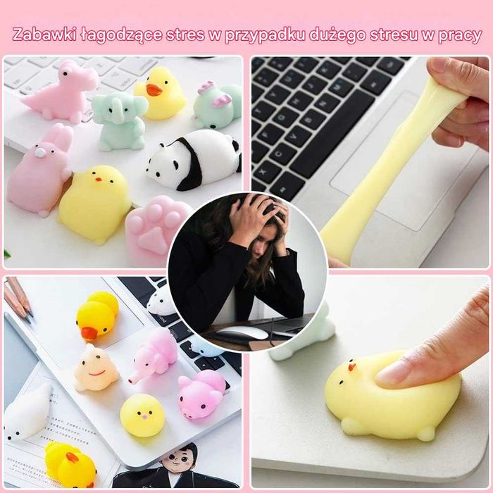 Zestaw 40 Mochi Squishy Antystresowe gniotek Zabawki Dzieci  Dorosłych