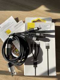 Baseus 3 в 1 type-c lighting micro-B Fast charg кабель зарядки