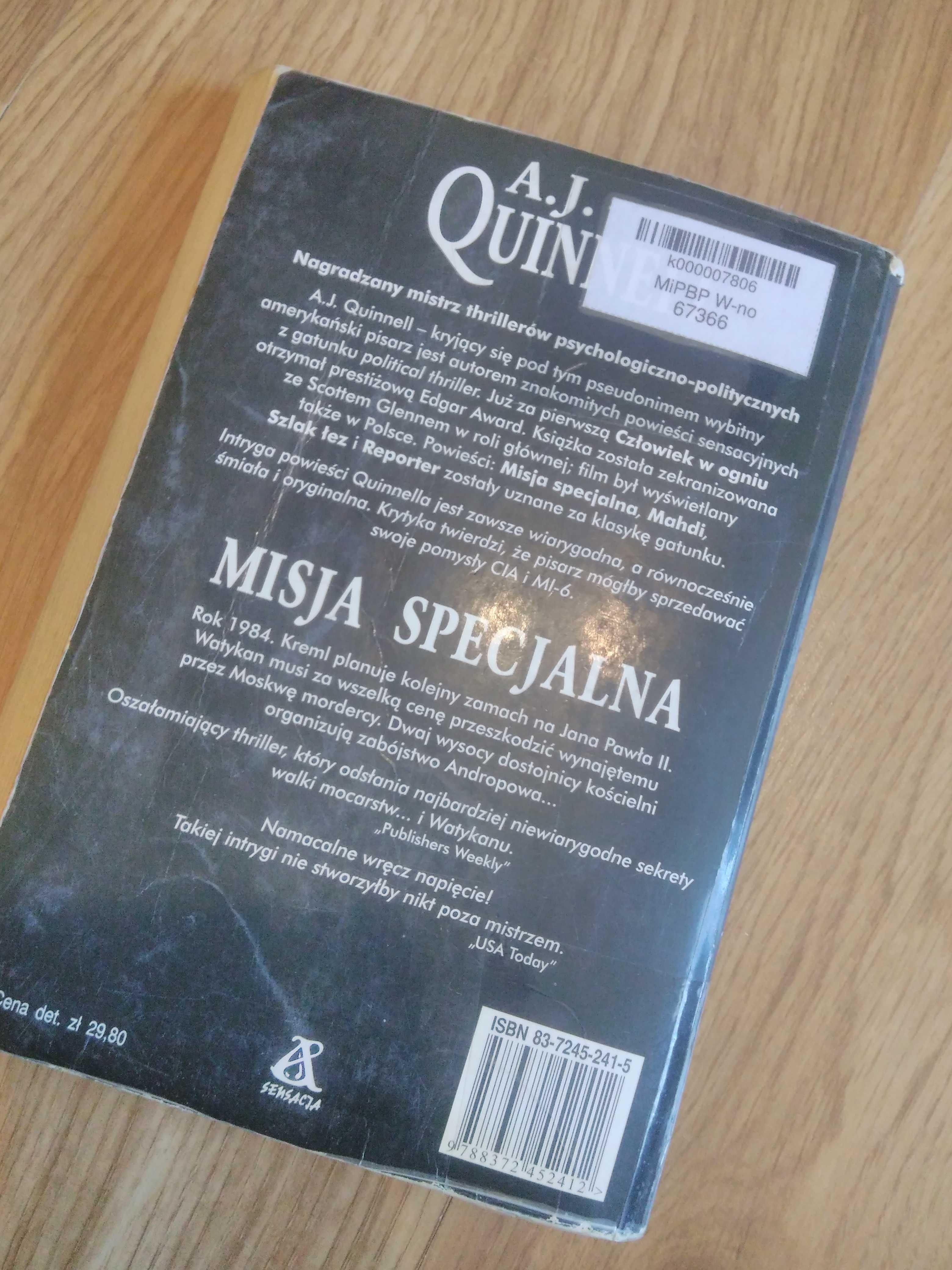 Misja specjalna - A. J. Quinnell kryminał thriller książka