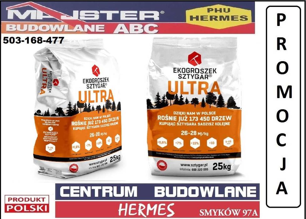 EKOGROSZEK workowany Sztygar U;TRA 28 MJ Certyfikat, Pellet Hurt Detal