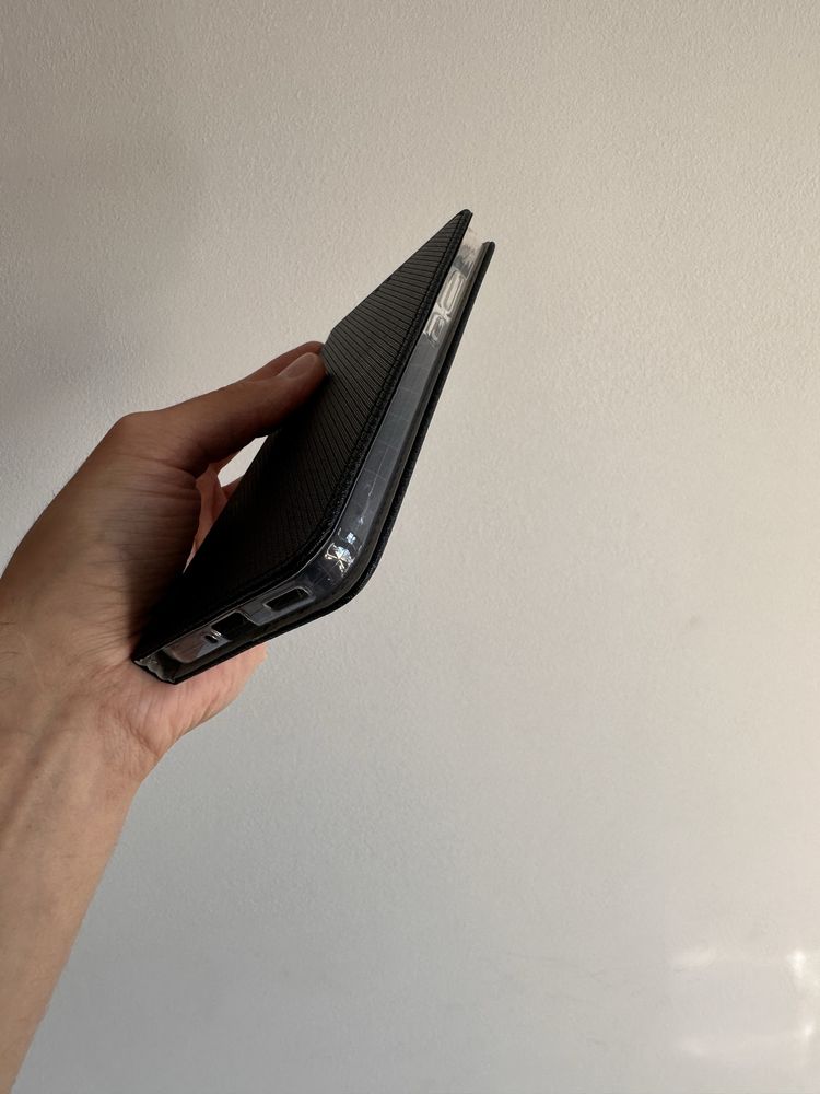 OPPO RENO 13 5G - Etui z klapką czarne + SZKŁO hartowane