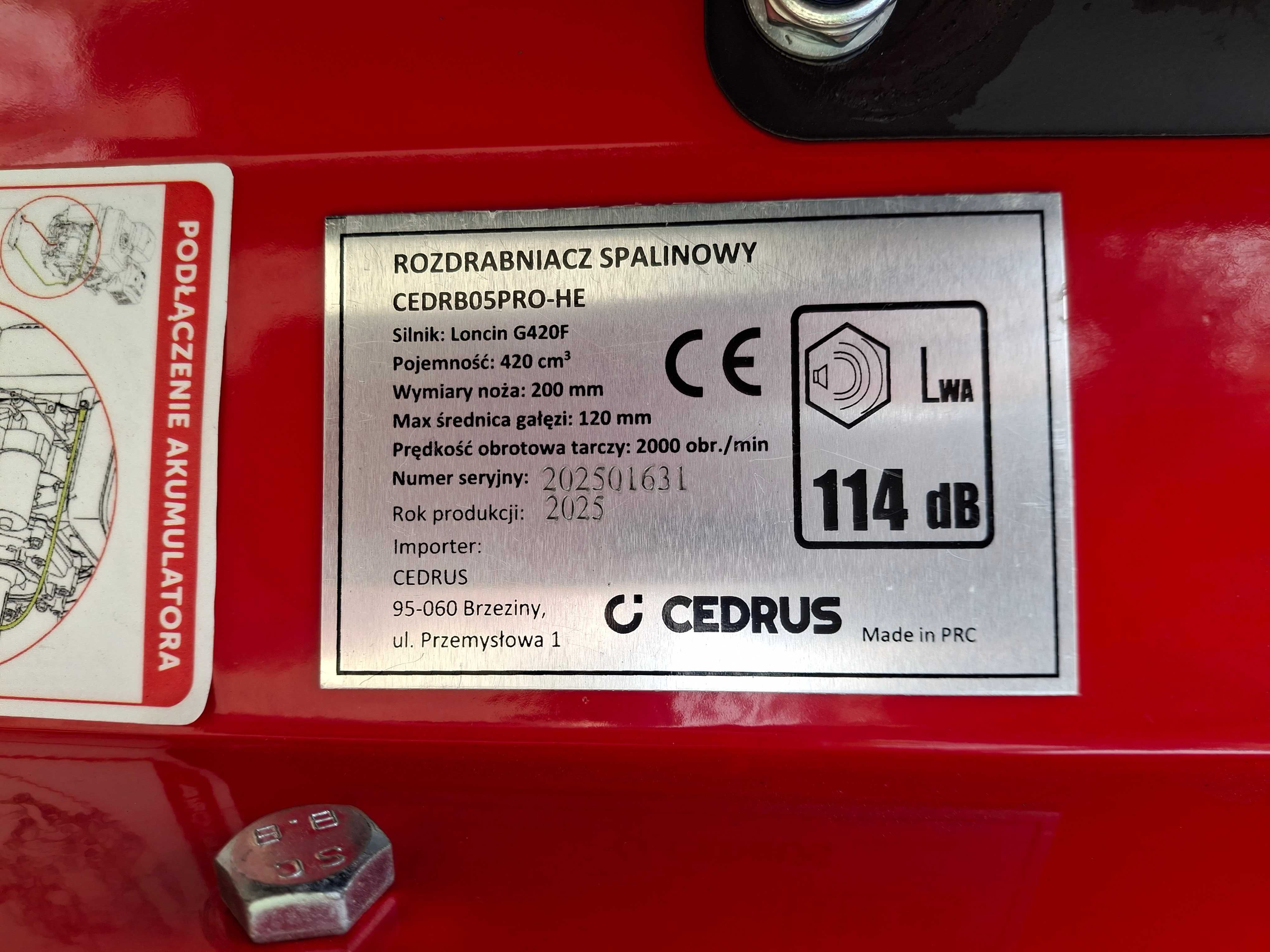 Rozdrabniacz spalinowy Cedrus RB05PRO-HE