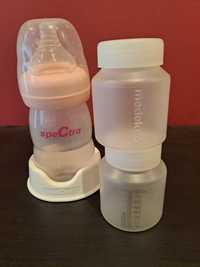 Biberão + 2 frascos de conservação de leite materno- Medela
