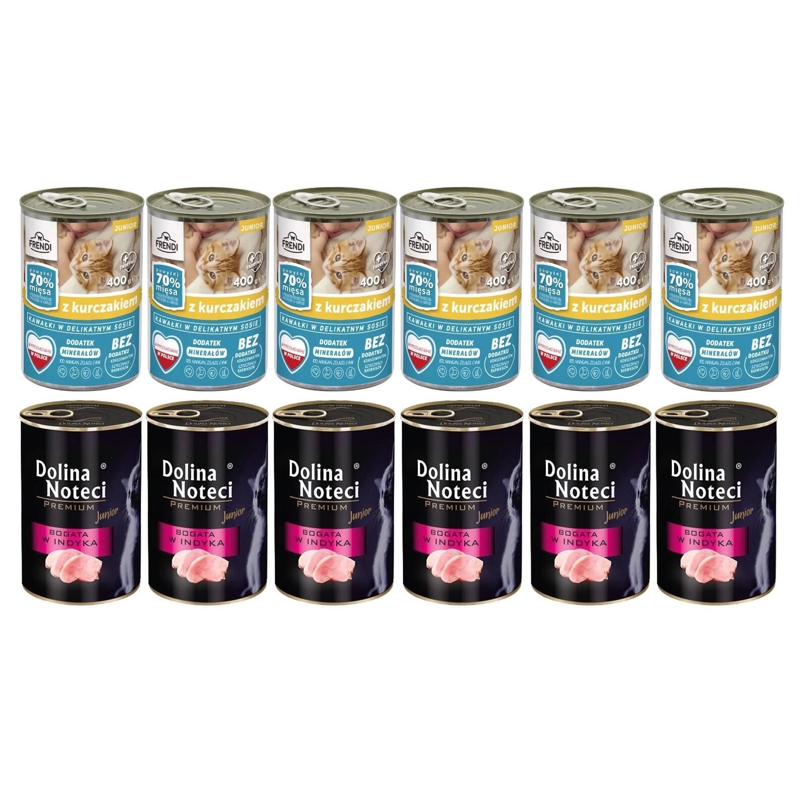 Dolina Noteci Premium Frendi Kot Junior Indyk + Kurczak Mix 400G X12