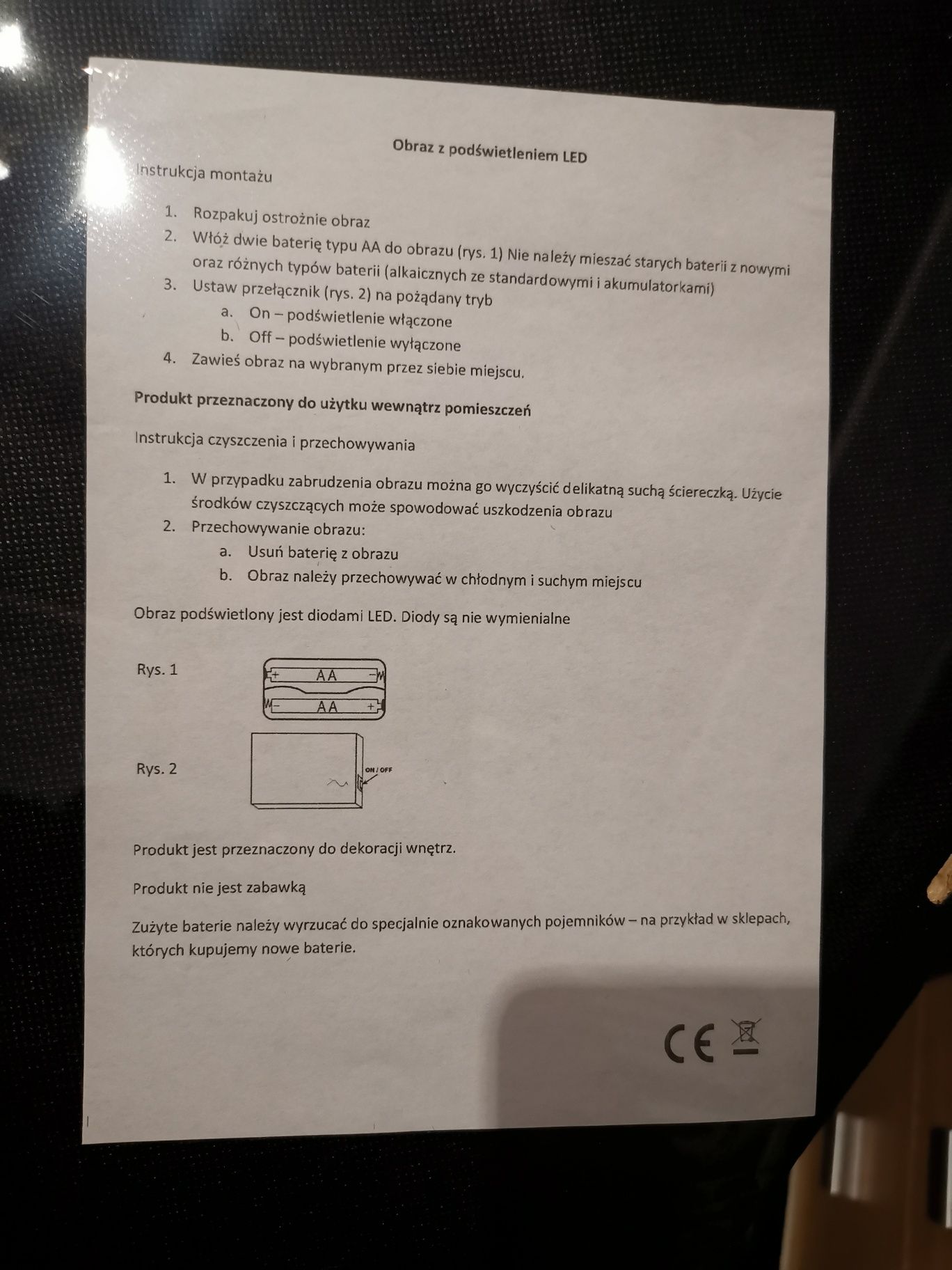 Obraz z podświetleniem Led