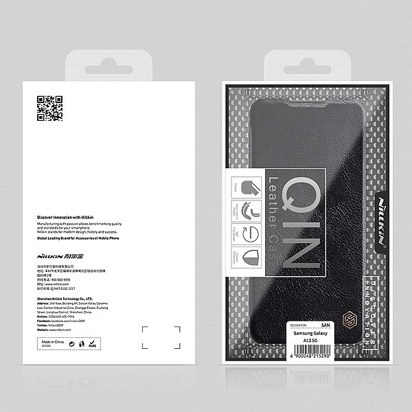 Nillkin Qin skórzana kabura etui Samsung Galaxy A13/5G brązowy