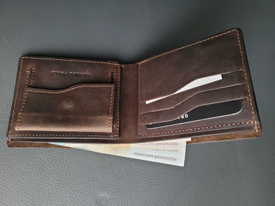 Кожаный мужской кошелек /Шкіряний чоловічий гаманець/ Grande Pelle