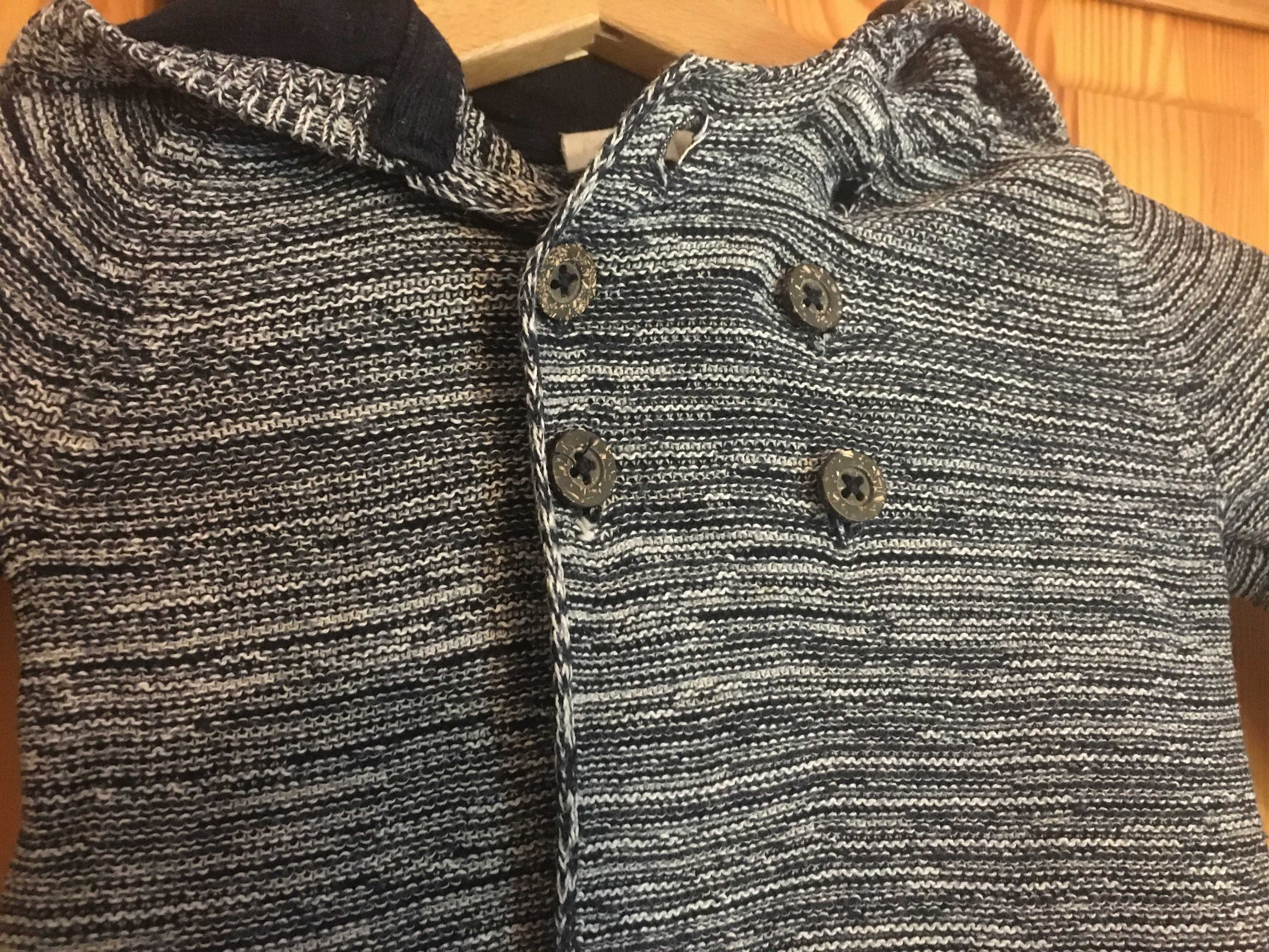 Szary sweterek chłopięcy sweter dla chłopca szary melanż 62/68 2-6m