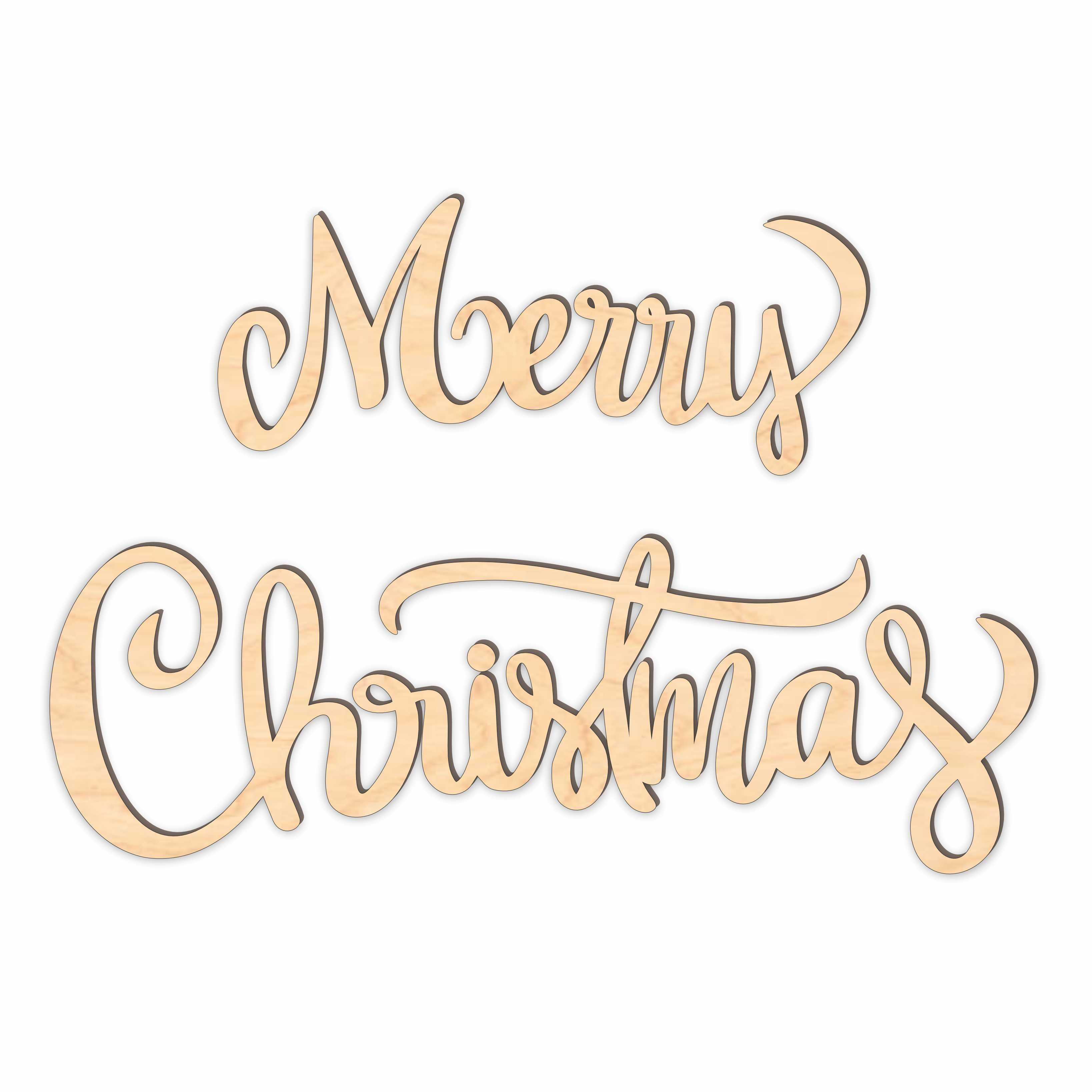 Drewniana dekoracja Merry Christmas