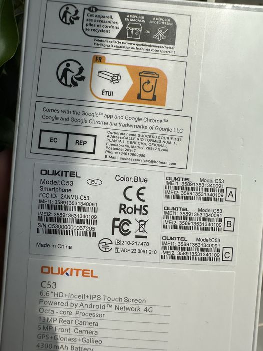 Telefon Oukitel C53 8/64gb Blue/Niebieski Android 14, bateria 4300mAh