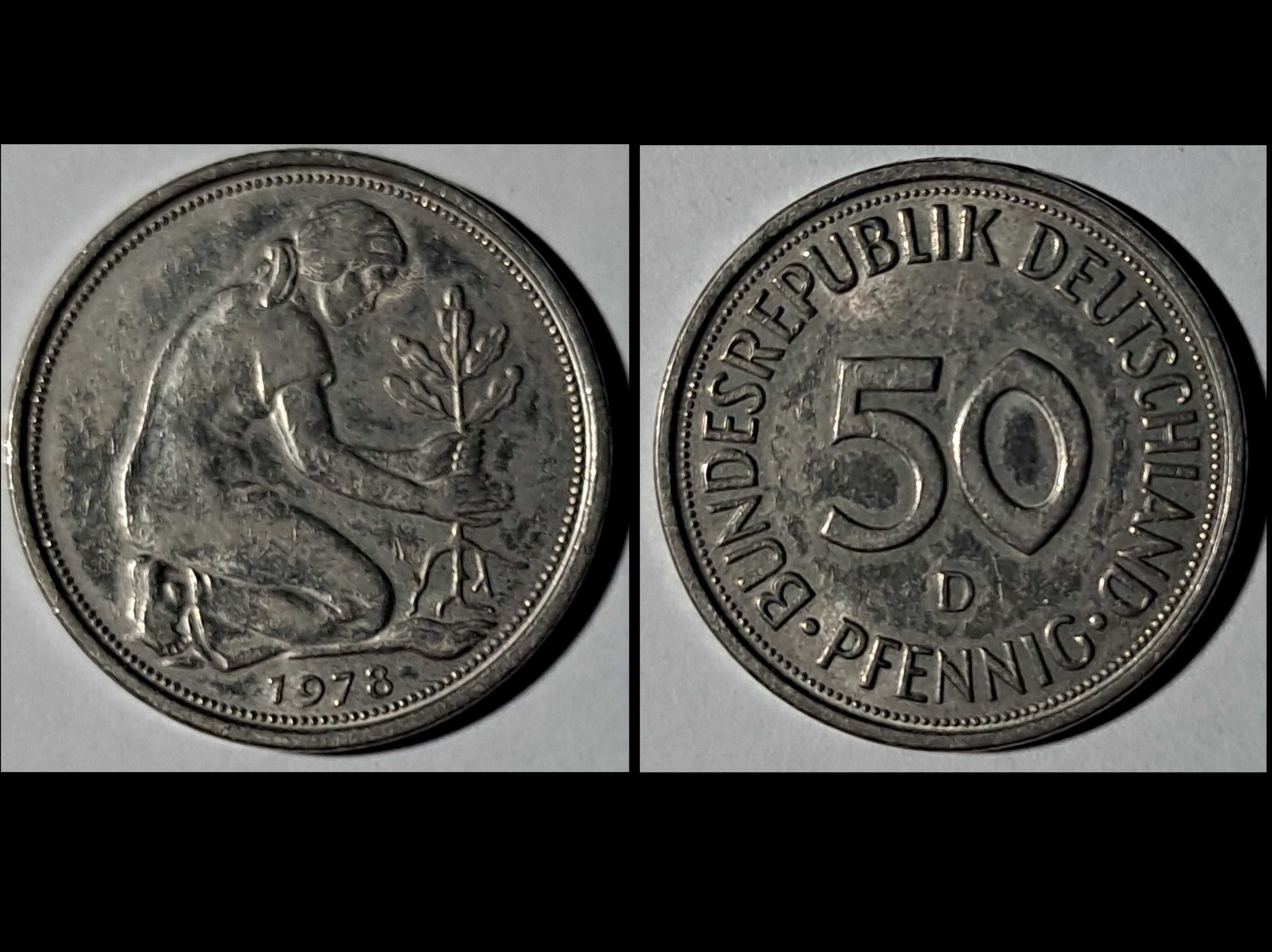 50 Pfennig - Niemcy Zachod. (RFN) - (CuNi) - 1978 rok - stan b .dobry