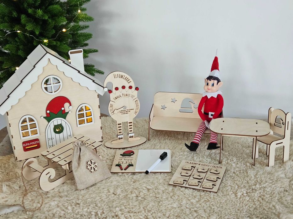 Elf psotnik figlarz figurka do zabawy adwentowej akcesoria elfa