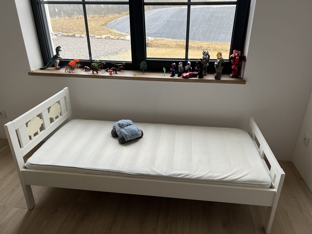 IKEA KRITTER Rama łóżka z dnem z listew, biały, 70x160 cm