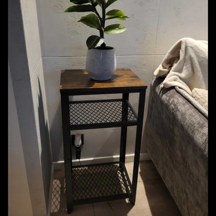 Szafka Nocna Stolik Kawowy Regał Vintage Loft Rustykalny Brąz