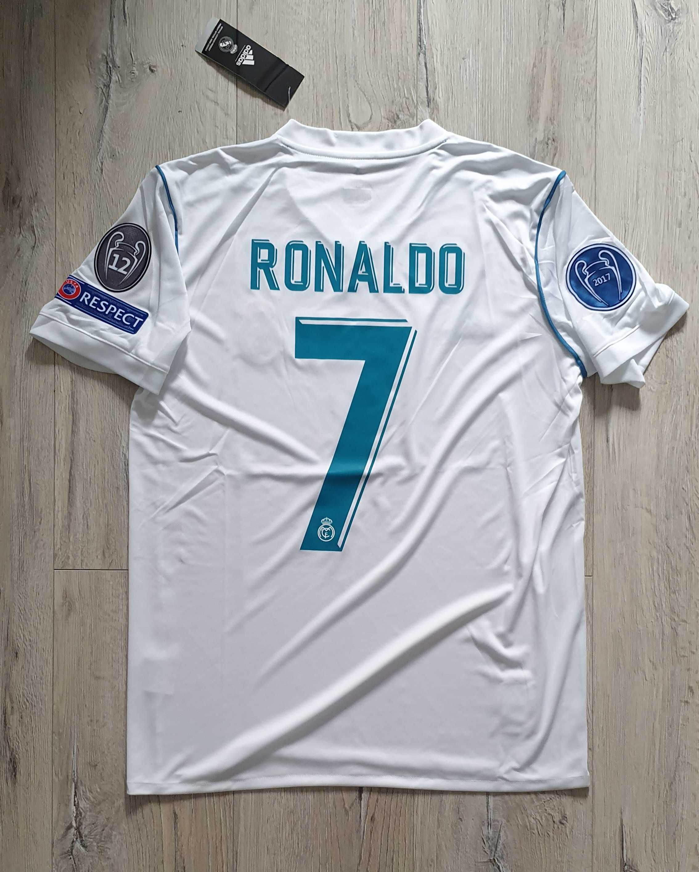Koszulka Real Madryt 2017/18, Biała Ronaldo 7, S, M, L, XL