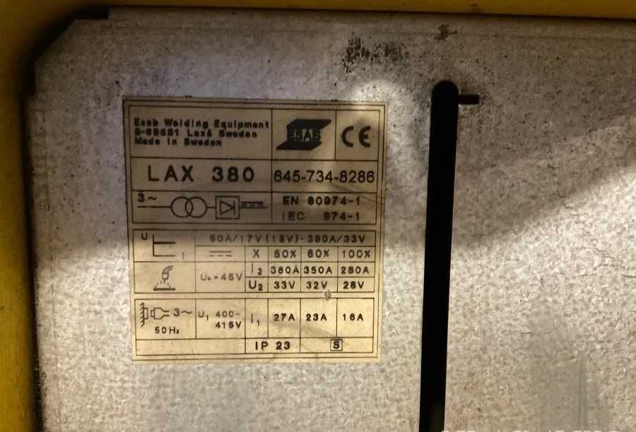 Spawarka • ESAB • LAX 380 • 300A • Półautomat przemysłowy