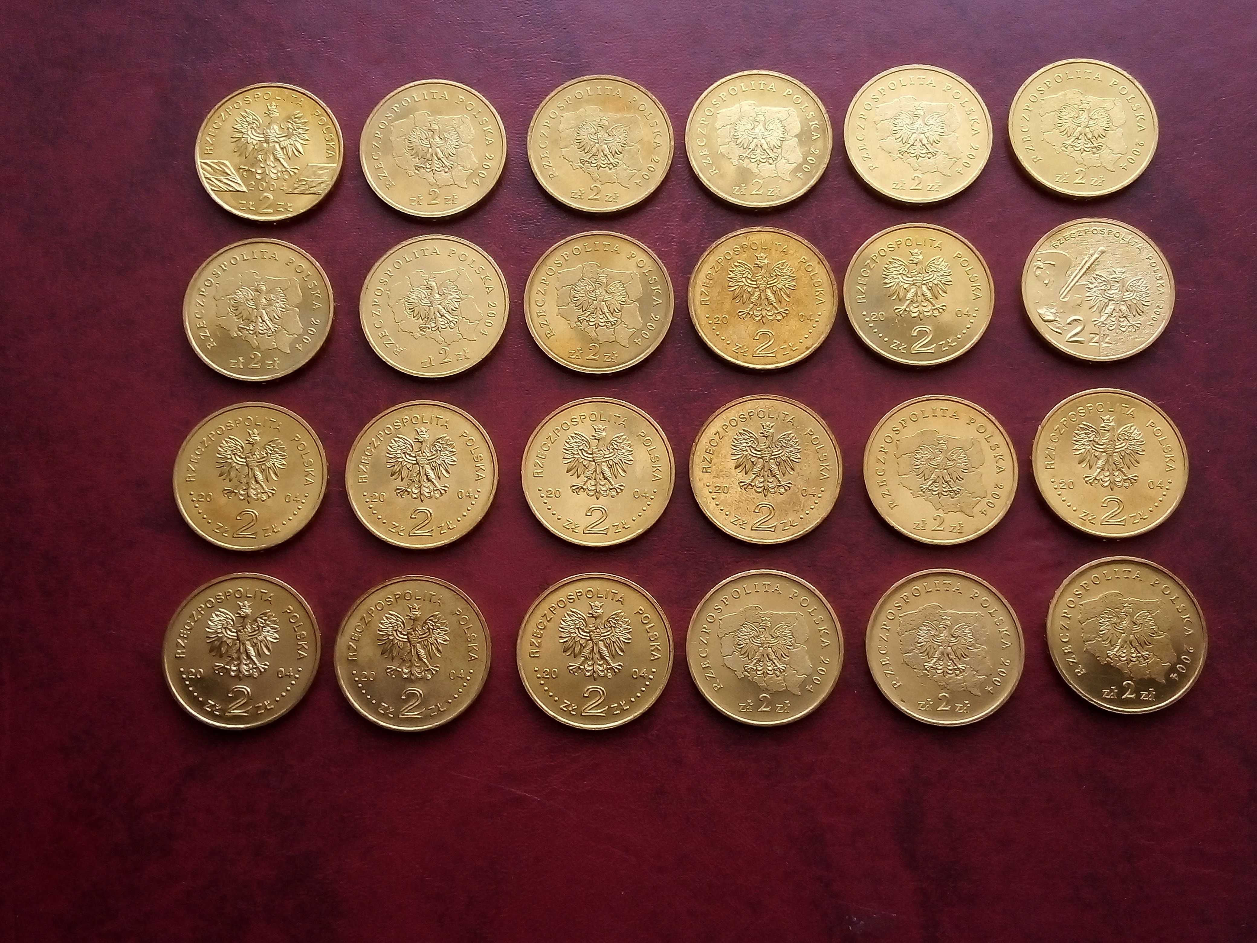 Monety 2 zł GN 2004r okolicznościowe-24szt (komplet,mennicze)