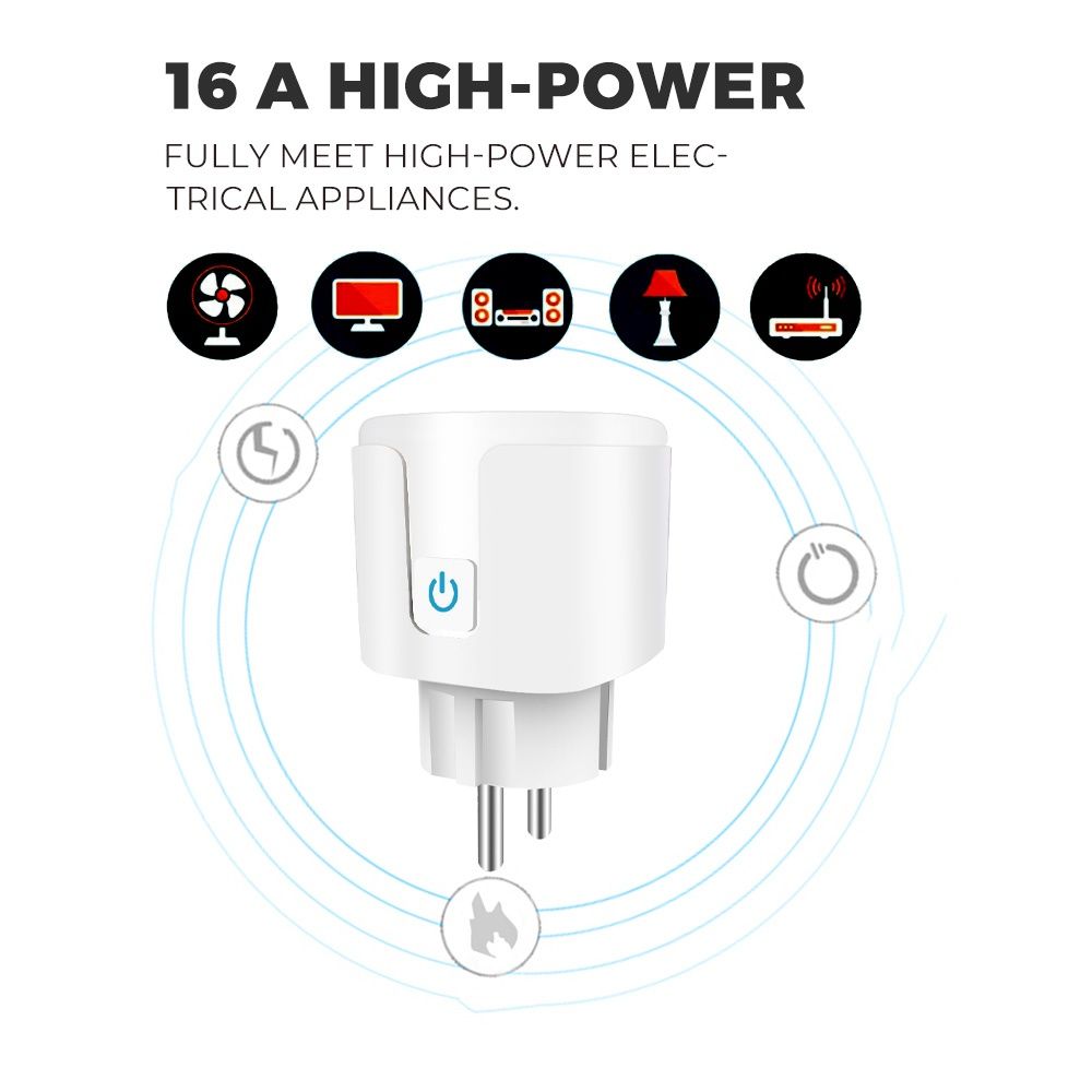Розумна WiFi розетка 20А  лічильник електроенергіі, Tuya,умная розетка