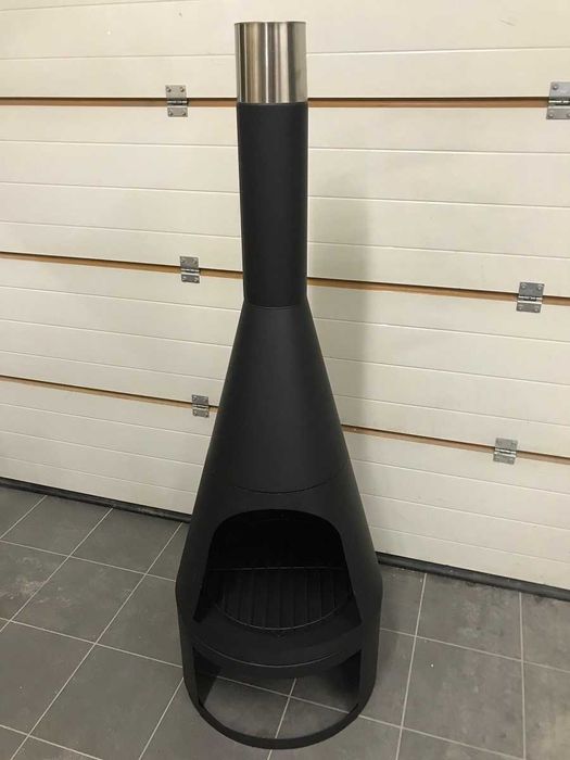 Palenisko ogrodowe Kominek ogrodowy XL 55x160 cm Stalowy czarny mat