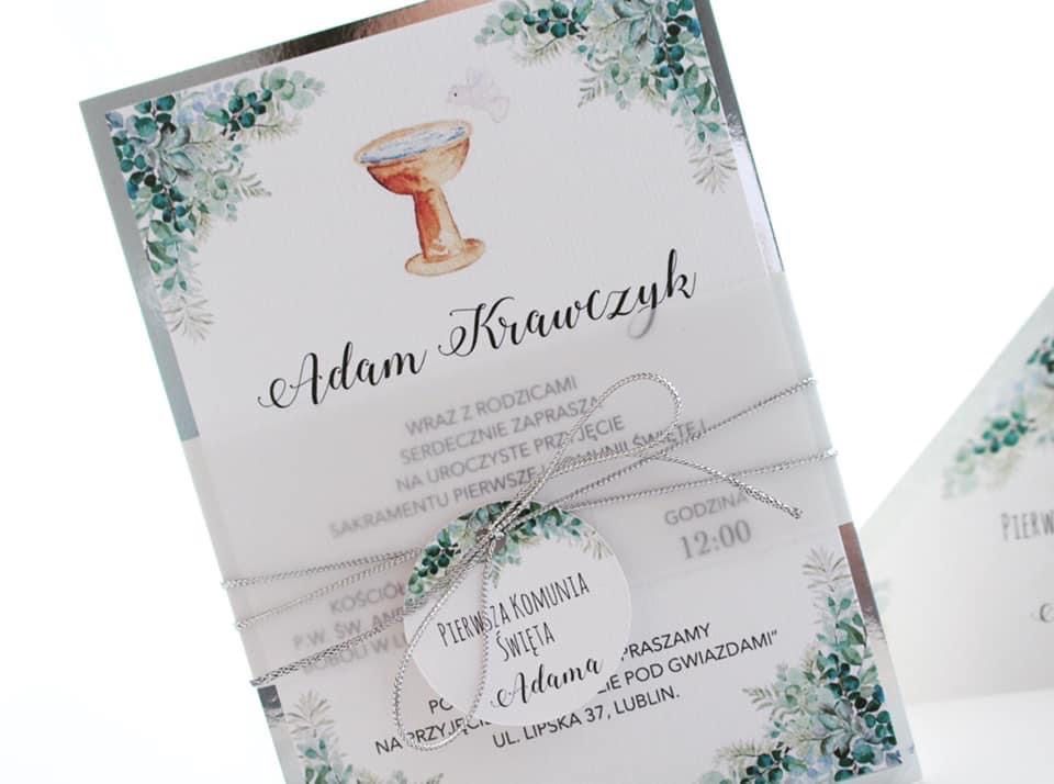 Zaproszenia komunijne na komunię chrzest chrzciny