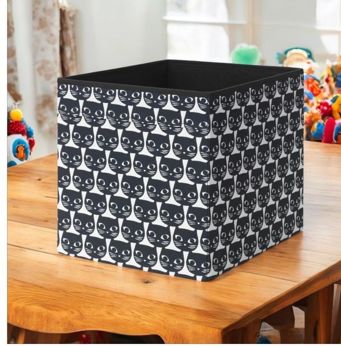 Nowy szaro-biały kosz organizer pudełko Kotki