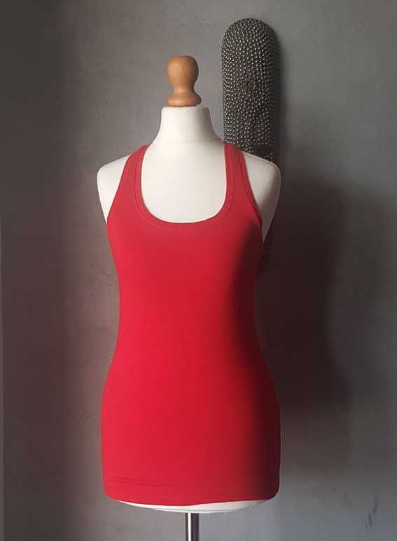 Tank top basic czerwień bawełna XS S