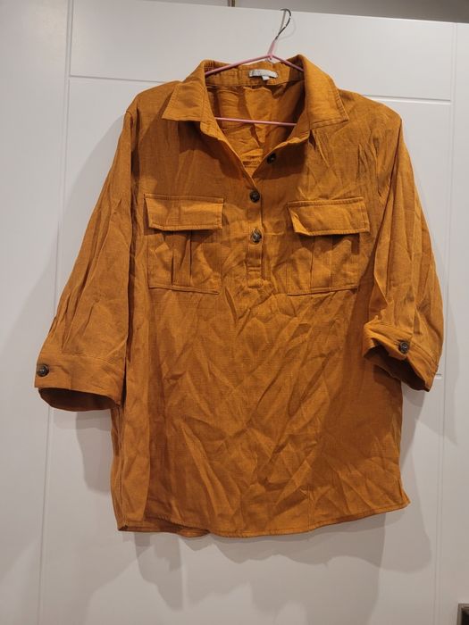 Musztardowa koszula r XL