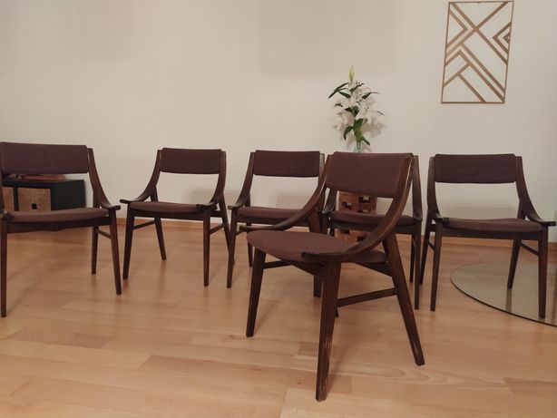 Krzesła PRL skoczek skoczki komplet 6 krzeseł