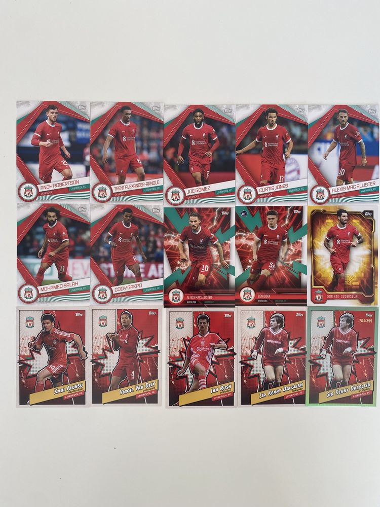 Liverpool FC Topps zestaw 15 kart