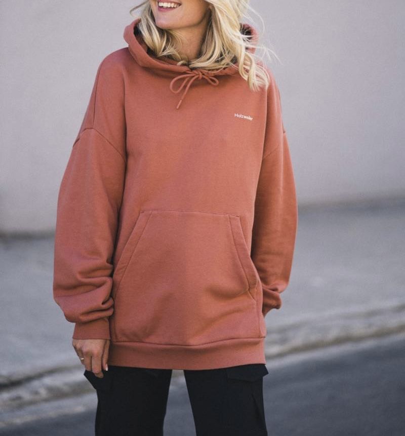 Damska Bluza Oversize HOLZWEILER XS Hoodie Terracotta J. Nowa