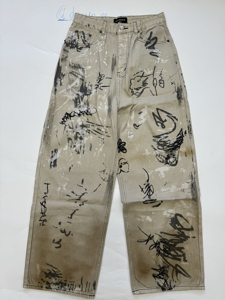 штаны Balenciaga Graffity jeans white M L vetements alyx rick owens