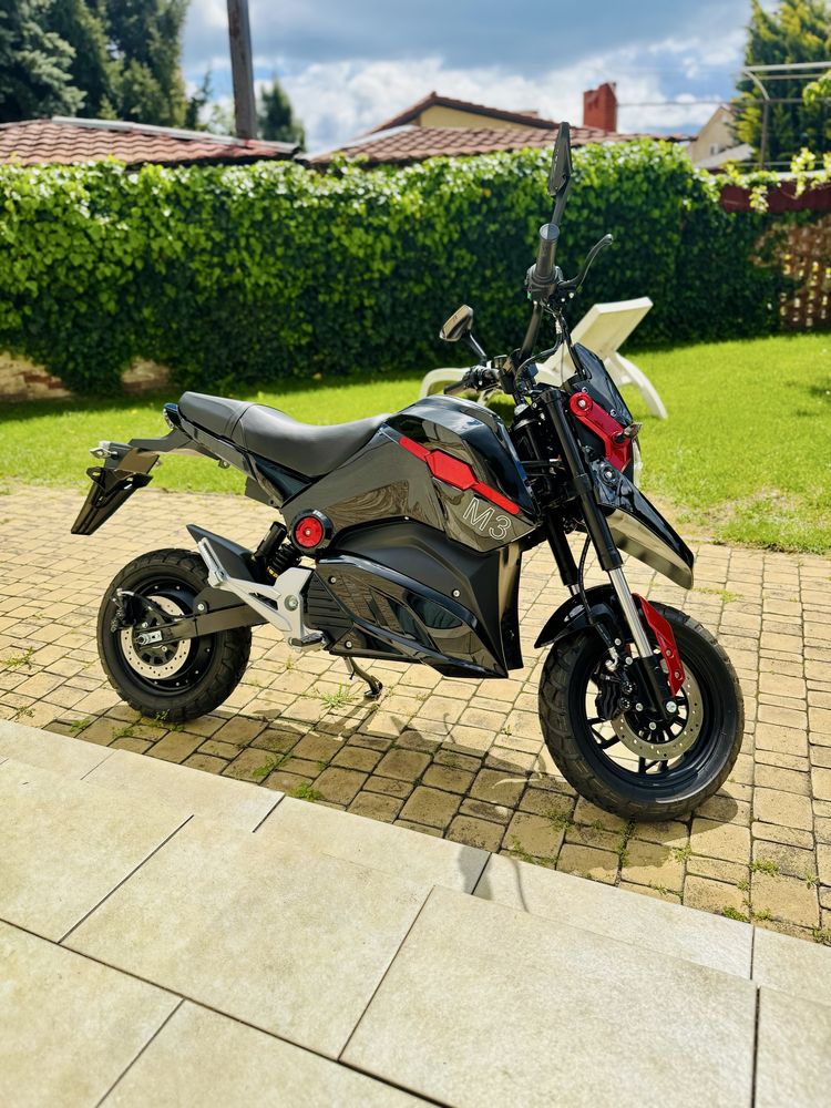 Електробайк M3 2800Bт електромотоцикл, гарантія, чорно-червоний