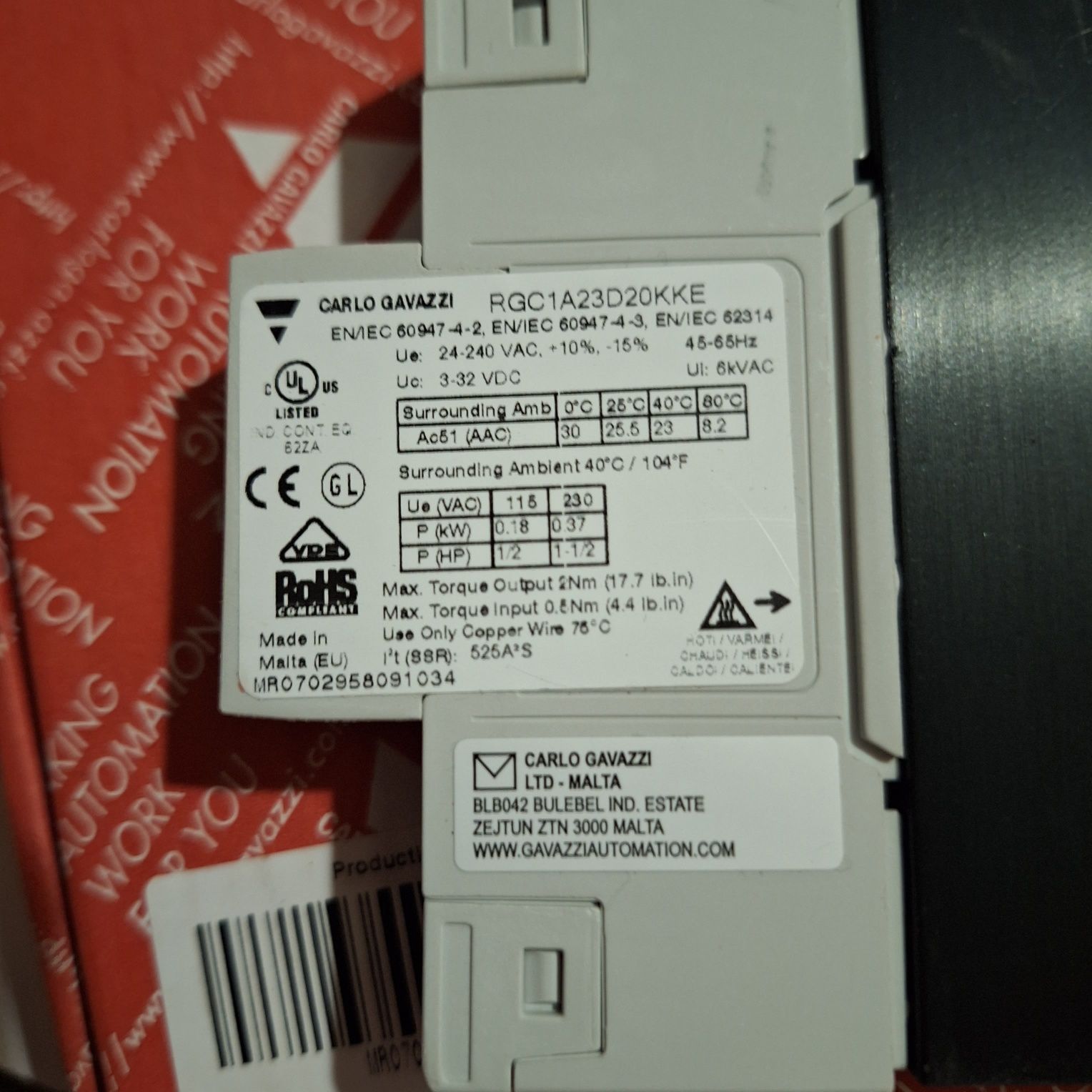 Твёрдотельное реле CARLO GAVAZZI