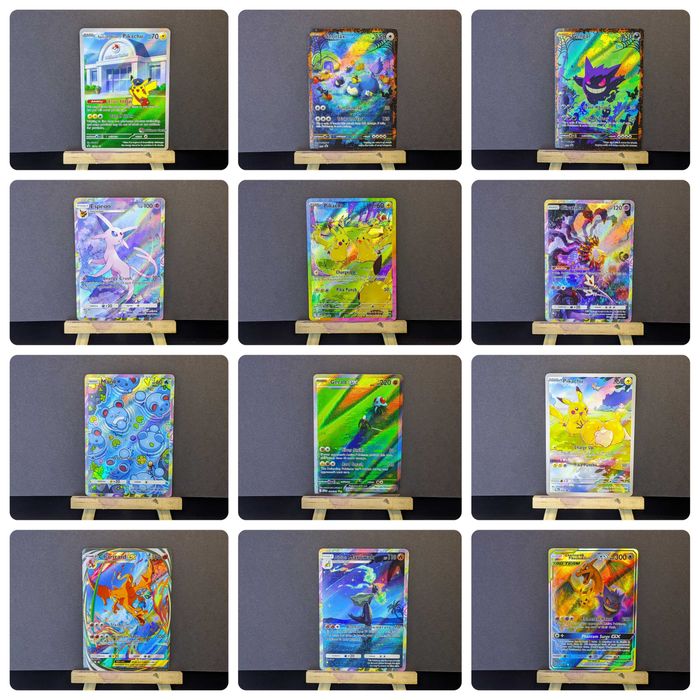 Zestaw 6 customowych kart Pokemon - Full Art Holo.